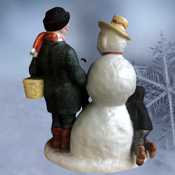 1980 Norman Rockwell Grandpa Snowman Danbury Mint Ceramic Holiday Home Decor - Picture 4 of 10